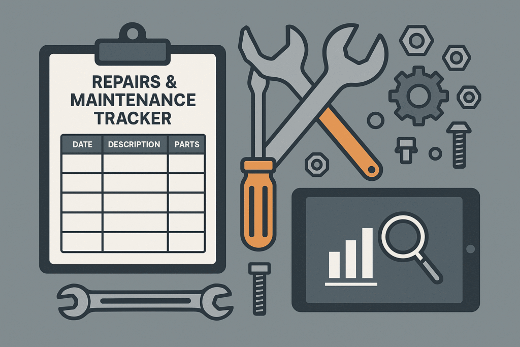 repairs and parts maintenance tracker