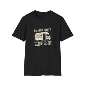 Vintage Camper T-Shirt, Unisex Softstyle Tee, Classic Model Shirt, Retro Camping Apparel, Funny Gift for RV Lovers